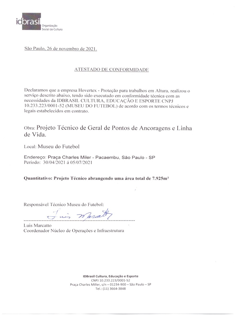 Atestado de Conformidade - IDBRASIL