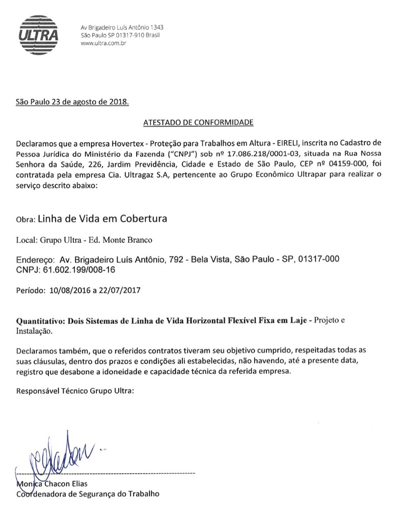Atestado de Conformidade - ULTRA